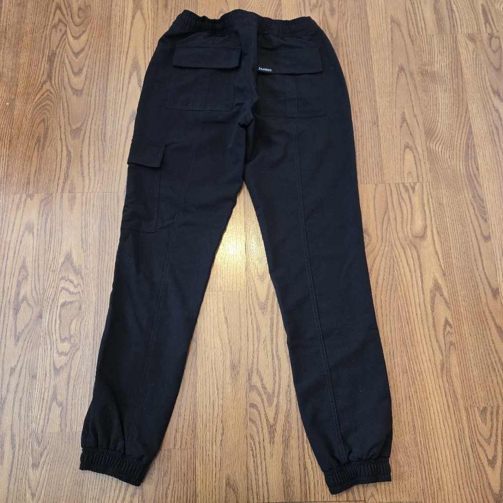 Jaanuu Black Scrub Pants Joggers Gold Zip Pockets Esthetician Nurse Scrubs XS - Picture 4 of 12